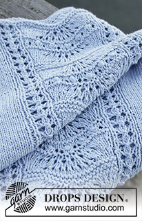 Key West Sweater / DROPS 186-14 - Genser med hullmønster og A-fasong, strikket ovenfra og ned. Størrelse S - XXXL. Arbeidet er strikket i DROPS Belle.