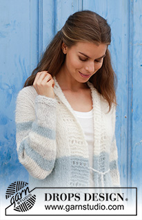 Free patterns - Damskie długie rozpinane swetry / DROPS 186-39