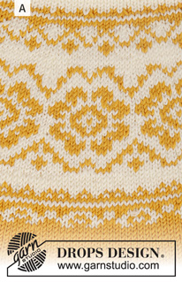 Periwinkle / DROPS 191-1 - Stickad tröja med runt ok, flerfärgat nordiskt mönster och A-form. Storlek S - XXXL. Arbetet är stickat i DROPS Merino Extra Fine