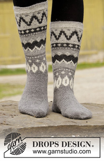 Free patterns - Nordic Socks / DROPS 193-15