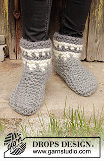 Free patterns - Women's Socks & Slippers / DROPS 193-20