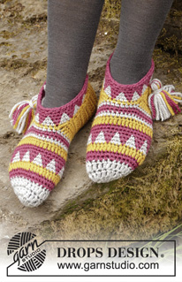 Free patterns - Children Slippers / DROPS 193-5