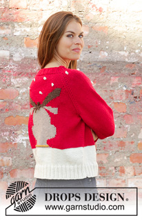 Red Nose Jumper / DROPS 194-38 - Knitted Christmas jumper in DROPS Nepal. The piece is worked top down with raglan and reindeer motif. Sizes S - XXXL. Theme: Christmas.