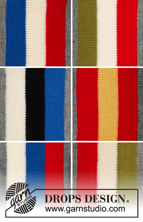 Ready to Cheer / DROPS 194-39 - Špičatá čepice s vlajkou pletená vroubkovým vzorem kolmo, napříč z příze DROPS Karisma.
