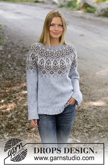 Winter Heart / DROPS 194-6 - Knitted jumper in DROPS Nepal or DROPS Air. The piece is worked top down with Nordic pattern and round yoke. Sizes S - XXXL.