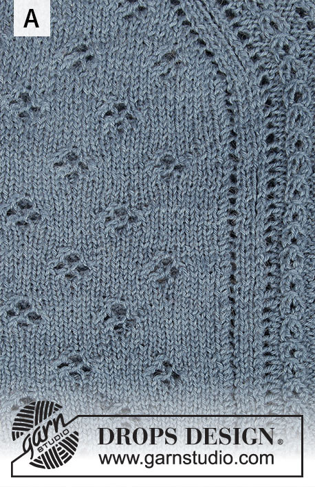 Canari / DROPS 195-16 - Strikket genser med raglan i DROPS Karisma. Arbeidet er strikket ovenfra og ned med hullmønster. Størrelse S - XXXL