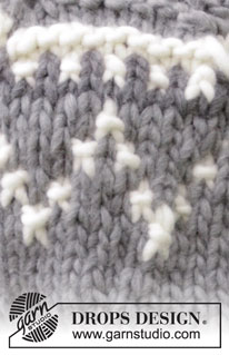 Sira / DROPS 195-21 - Gebreide trui met ronde pas in DROPS Polaris. Het werk wordt gebreid van boven naar beneden met hoge kraag en Scandinavisch patroon in gerstekorrel. Maat: S - XXXL