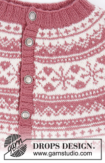 Selvik Jacket / DROPS 196-19 - Knitted jacket in DROPS Karisma or DROPS Merino Extra Fine. The piece is worked top down with round yoke and Nordic pattern. Sizes S - XXXL