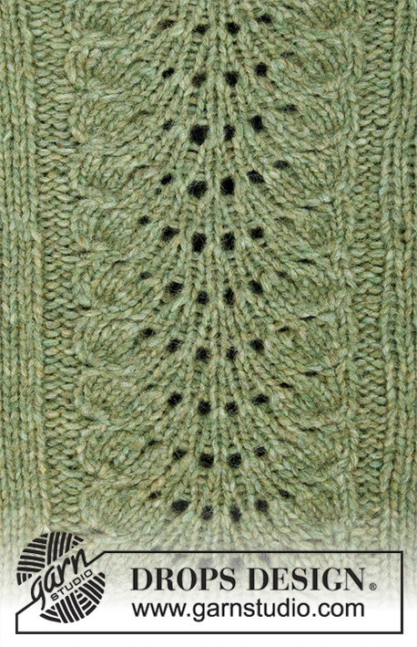Clover / DROPS 196-4 - Strikket genser med raglan i 2 tråder DROPS Air. Arbeidet er strikket ovenfra og ned med bølgemønster og perlestrikk. Størrelse S - XXXL