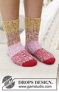 Free patterns - Children Socks & Slippers / DROPS 198-13
