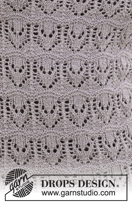 Erendis Pillow / DROPS 198-28 - Povlak na polštář pletený krajkovým vzorem z příze DROPS BabyAlpaca Silk. Vhodné pro polštář 45 x 45 cm.