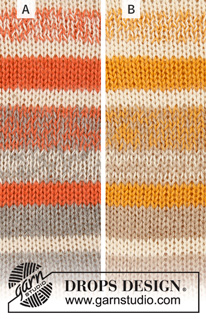 Water Lines / DROPS 199-5 - Pruhovaný pulovr pletený z dvojité příze DROPS Alpaca. Velikost S - XXXL.
