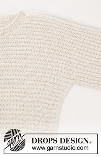 Daily Wonder / DROPS 201-7 - DROPS Sky lõngast ristipidi kootud patentkoes džemper suurustele S kuni XXXL