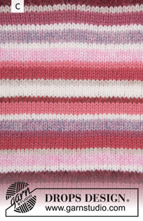 Happy Stripes / DROPS 202-1 - Kötött pulóver buggyos ujjakkal, 2 szál DROPS Air fonalat összefogva. A darabot fentről lefelé irányban készítjük, raglán szabásvonallal és csíkos mintával. S - XXXL méretekben