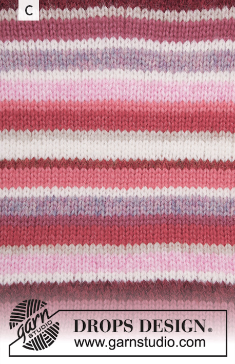 Happy Stripes / DROPS 202-1 - Knitted jumper with balloon sleeves in 2 strands DROPS Air. The piece is worked top down with raglan and stripes. Sizes S - XXXL.