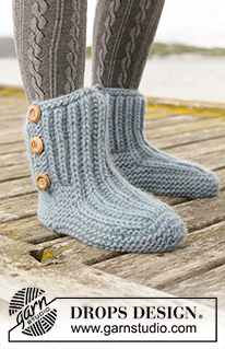 Free patterns - Women's Socks & Slippers / DROPS 203-27