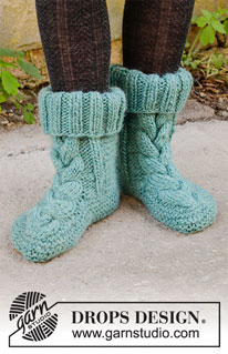 Free patterns - Children Slippers / DROPS 203-34