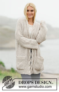 Free patterns - Damskie długie rozpinane swetry / DROPS 206-25