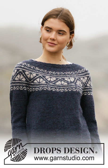Idun / DROPS 206-4 - Knitted jumper in DROPS Karisma. The piece is worked top down with round yoke and Nordic pattern on the yoke. Sizes S - XXXL.