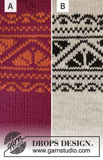 Idun / DROPS 206-4 - Sweter na drutach przerabiany od góry do dołu z włóczki DROPS Karisma, z zaokrąglonym karczkiem żakardem norweskim. Od S do XXXL.