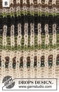 Urban Autumn / DROPS 207-26 - Pulôver tricotado de cima para baixo e gorro em canelado inglês liso e bicolor às riscas, em DROPS Air. Do S ao XXXL.