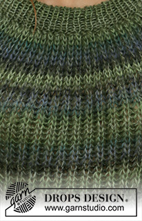 Winter Willow / DROPS 207-30 - Pulôver tricotado em canelado inglês em DROPS Delight e DROPS Kid-Silk. Do S ao XXXL