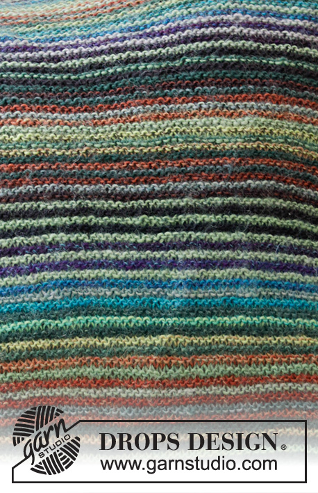 Autumn Lines / DROPS 207-47 - Capa de almofada tricotada com ponto jarreteira e riscas em DROPS Delight. Para uma almofada de 50x50 cm.