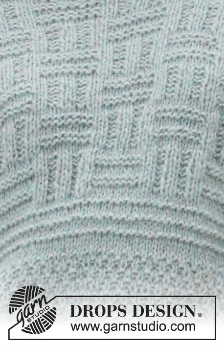 Inner City / DROPS 207-9 - Długi sweter na drutach ściegiem strukturalnym, z włóczki DROPS Air. Od S do XXXL.