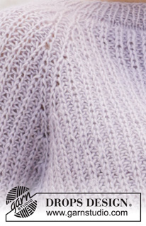 Lavender Puff / DROPS 213-33 - Strikket genser i DROPS Alpaca og DROPS Kid-Silk. Arbeidet strikkes ovenfra og ned i helpatent med raglan. Størrelse XS - XXL.
