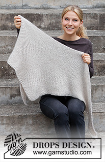 Winter Winner / DROPS 214-20 - Knitted shawl in DROPS Sky and DROPS Kid-Silk. Piece is knitted in garter stitch.