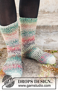 Free patterns - Women's Socks & Slippers / DROPS 214-58