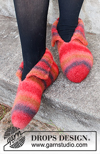 Pans Propulsion / DROPS 214-60 - Knitted and felted slippers in DROPS Big Delight. Size 26-44.