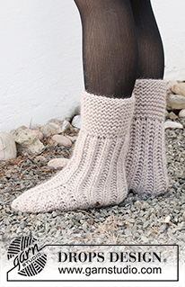 Free patterns - Women's Socks & Slippers / DROPS 214-61