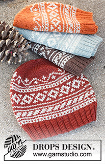 Holly Jolly Hat / DROPS 214-65 - Knitted hat with Nordic pattern in DROPS Karisma. Theme: Christmas
