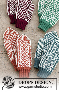 Free patterns - Christmas Mittens / DROPS 214-66