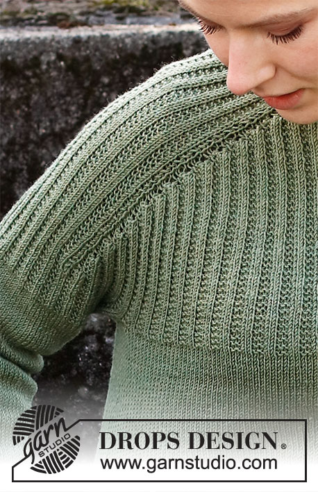 Lucky Clover Sweater / DROPS 215-9 - Knitted sweater in DROPS BabyMerino. The piece is worked top down, with saddle shoulders and textured pattern. Sizes S - XXXL.