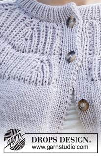 Branching Out Jacket / DROPS 216-14 - Knitted jacket in DROPS Big Merino. The piece is worked top down with English rib and double neck. Sizes S - XXXL.