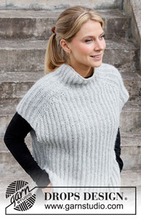 Easy Over / DROPS 217-13 - Knitted vest with English rib in DROPS Air. Worked top down. Size: XS - XXL