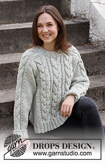 Columns of Valhalla / DROPS 217-15 - Knitted jumper in DROPS Alaska. The piece is worked with saddle shoulders, cables and split in the sides. Sizes S - XXXL.