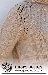 Country Life / DROPS 218-14 - Kötött Drops pulóver DROPS Nepal fonalból. A darabot fentről lefelé irányban készítjük, csipkemintával és szaporításokkal a vállon a nyeregváll kialakításához. Méret: S -XXXL