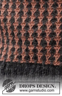 Back to School / DROPS 218-22 - Colete tricotado em jacquard pied-de-poule, em DROPS Alpaca. Do S ao XXXL.