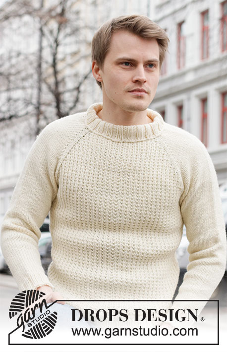 Budding Warmup / DROPS 219-10 - Knitted sweater for men with raglan in DROPS Alaska. Piece is knitted top down with
textured pattern and stockinette stitch. Size: S - XXXL
