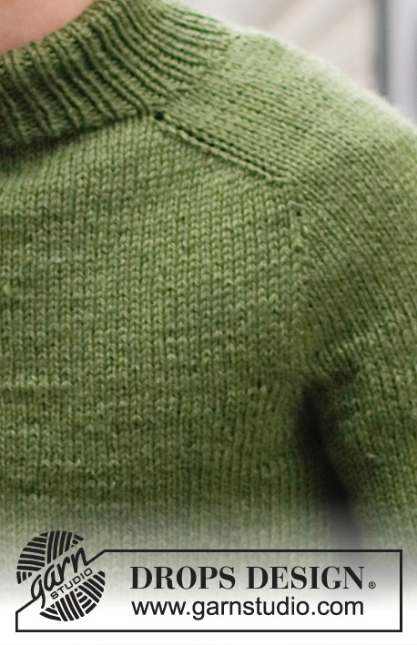 Urban Forest / DROPS 219-16 - Pull tricoté de haut en bas pour homme, en DROPS Alaska. Se tricote avec col doublé et manches marteau. Du S au XXXL.