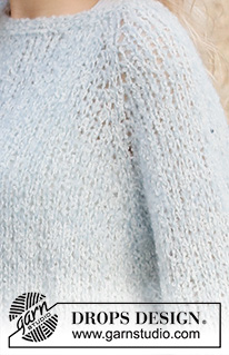 Country Dew / DROPS 220-2 - Knitted sweater in DROPS Alpaca Bouclé and DROPS Brushed Alpaca Silk. Piece is knitted top down with raglan. Size: S - XXXL