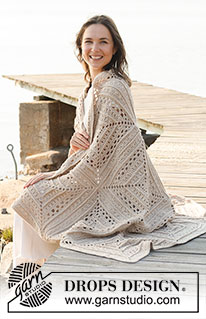 Day By The Sea / DROPS 221-2 - Crocheted blanket in DROPS Lima.