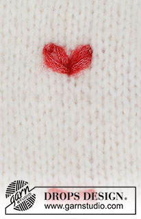 Fluttering Hearts / DROPS 222-49 - Hímzett szívek DROPS Air fonalból A szívet láncszemekkel hímezzük ki.
Téma: Hímzés
