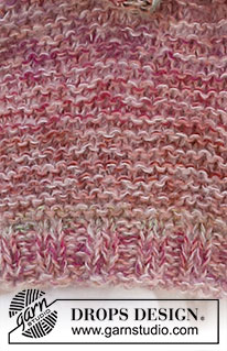 Painted Rose / DROPS 223-14 - Pruhovaný pulovr pletený vroubkovým vzorem z příze DROPS Alpaca, DROPS Delight a DROPS Brushed Alpaca Silk.  Velikosti S - XXXL.