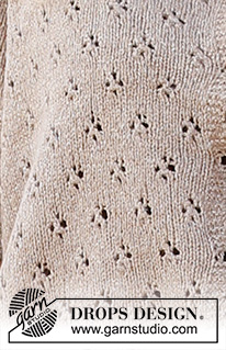 Country Roads Cardigan / DROPS 223-5 - Casaco tricotado com ponto rendado e mangas curtas, em DROPS Flora. Do XS ao XXL.