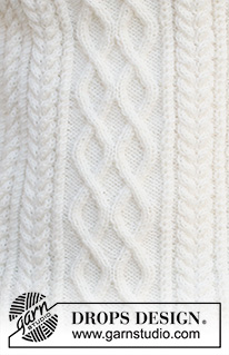 Ice Island / DROPS 224-10 - Pánský raglánový pulovr s copánky pletený zdola nahoru z příze DROPS Karisma. Velikost S - XXXL.