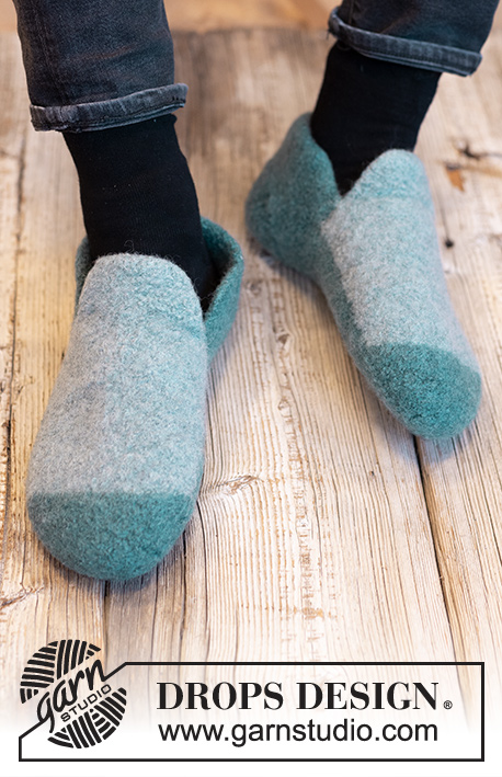 Good Morning Slippers / DROPS 224-32 - Felted slippers for men in DROPS Alaska. Sizes 35-46 = US 3 1/2 – 12 1/2.